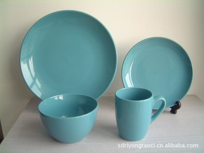 【供应优质色釉配套餐具16头/20头,产品已通过多项认证】价格,厂家,图片,餐具套装,淄博龙宽陶瓷-